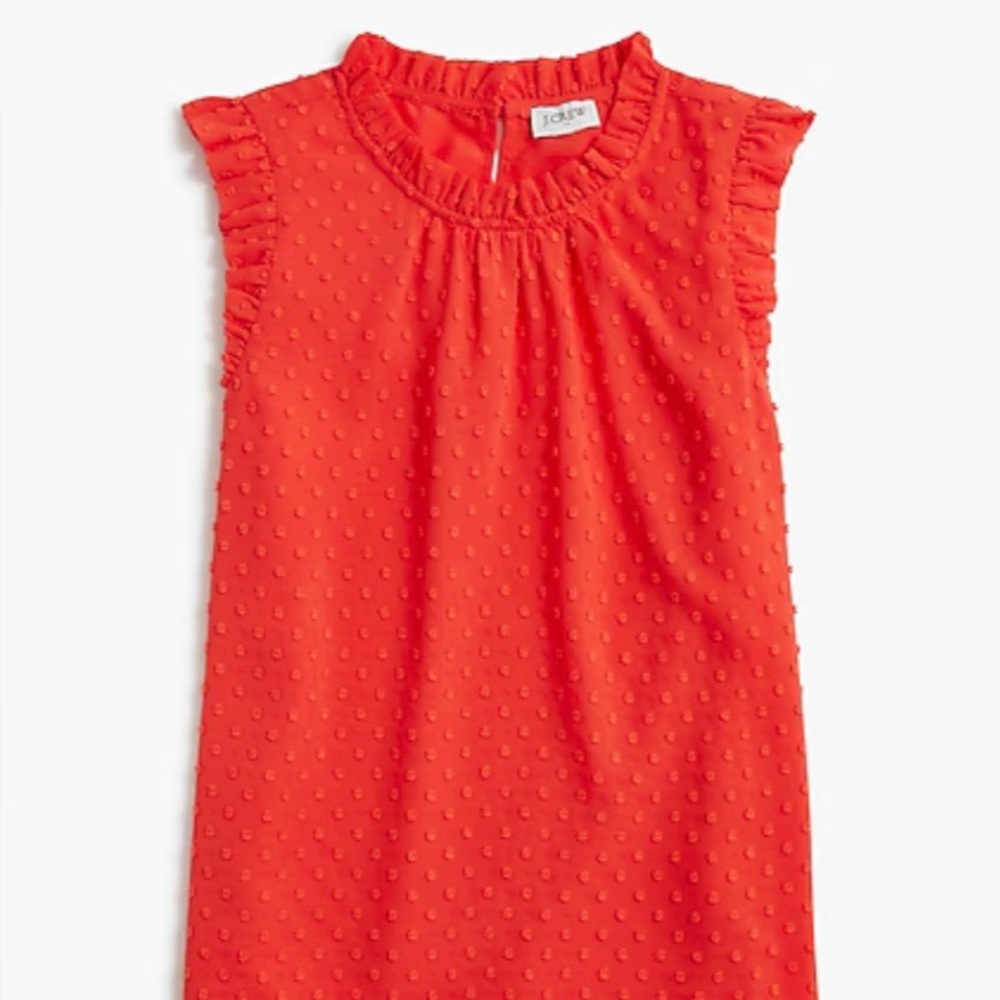 J.Crew Ruffle Neck Top in Clip Dot